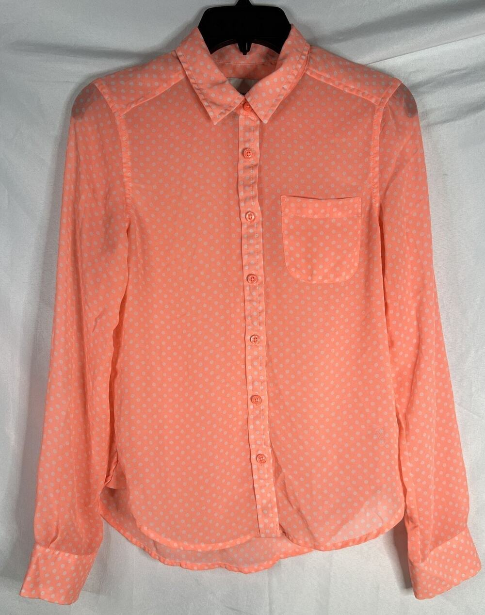 American Eagle Outfitters Women's Pink Polka Dot X-Small Long Sleeve